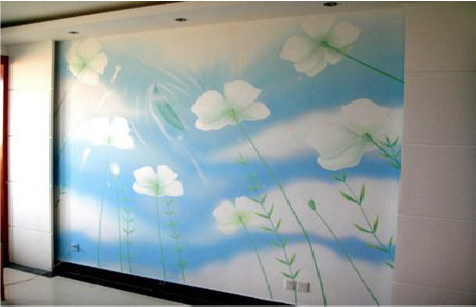 商水画墙绘怎么画好白云的蓬松感？