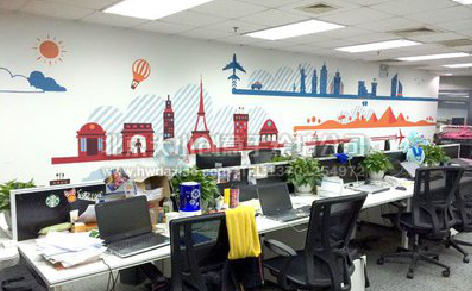 商水教你设计办公室墙绘的方法。