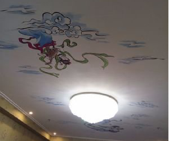 商水如何快速绘制天花板上的手绘墙？