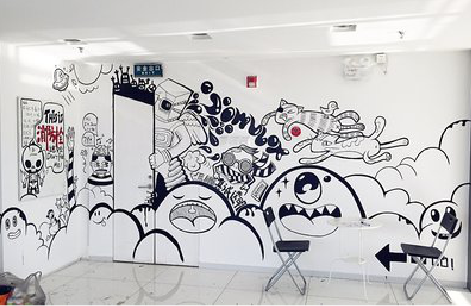 商水手绘墙并非传统涂鸦。